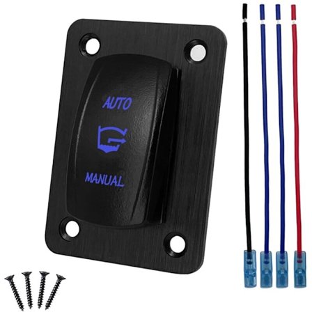 3-veis 4-pin lensepumpe vippebryterpanel PÅ-AV-(PÅ) SPDT Auto/Manuel Momentanbryter for vanntett yacht-båt