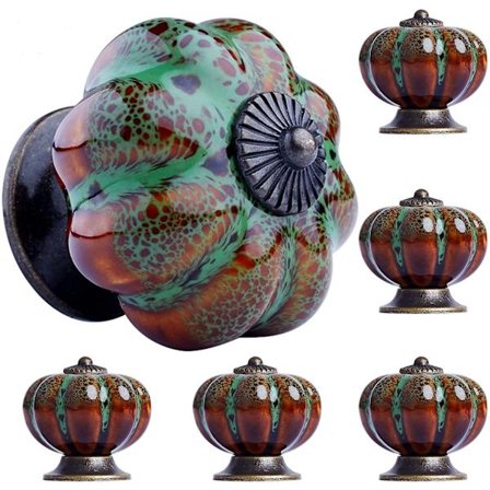 6 kpl 4*4cm Keramiikka Leopardikuvioinen Kurpitsa Ovikahva Yksinkertainen