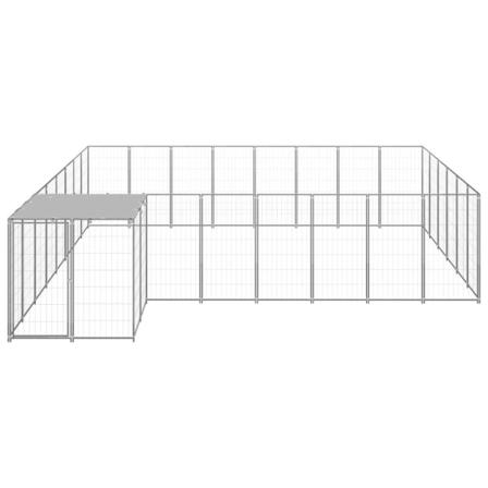 Vidaxl Hundgård Silver 15,73 M² Stål Silver