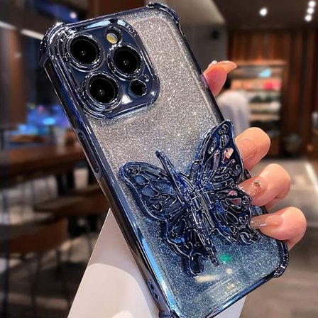 ING iPhone 13 Pro sommerfugl stand telefoncover, stand kan åbnes