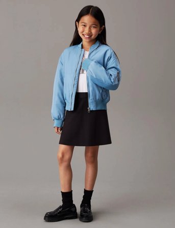 Calvin Klein Logo Tape Flare Punto Skirt - Black - 170