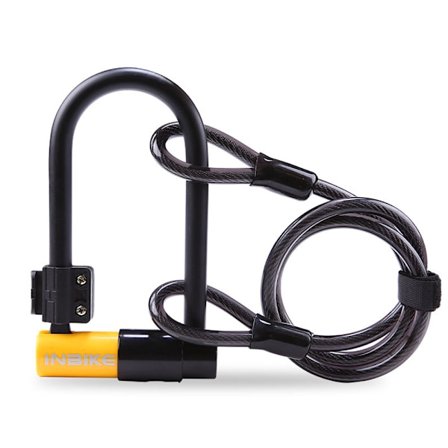 Pyörän U-lukko kaapelilla U-lukko 14mm pidike ja 10mm x 1,2m kaapeli pidikkeellä, maantiepyörälle