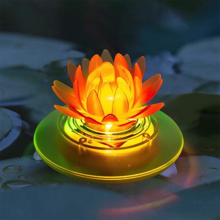 TG Solar Dammlys Vanntett LED RGB Solflytende Lys Lotus