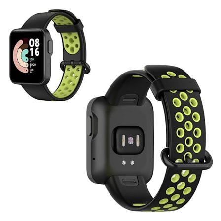 Xiaomi Mi Watch Lite / Redmi Watch bi-color silicone watch band - Black / Green