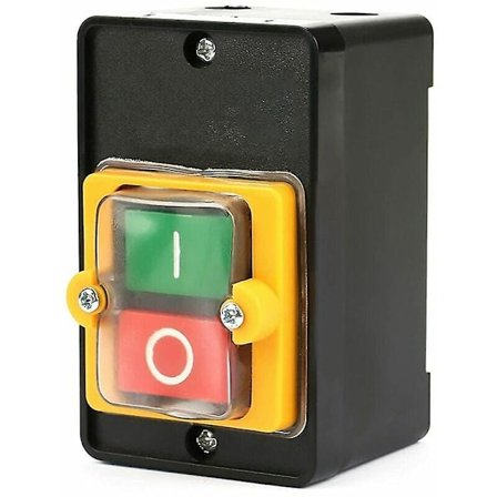 Trykknapkontakt, AC220V/380V 10A Enkelt-/trefaset vandtæt strømstyring trykknapkontakt, On/Off kontrolknap