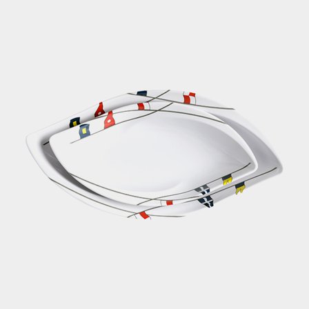 Melamine snack bowls Marine Business Regata, white/patterned, 4 pieces