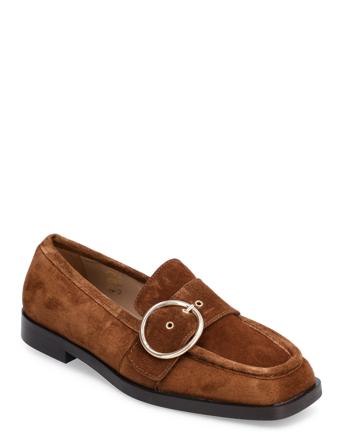 Shoes - Flat Loafers Låga Skor Brun ANGULUS