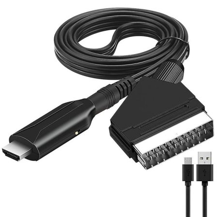 IC Scart till HDMI-konverterare Audio Video Adapter för HDTV/DVD/ Set Top Box/PS3/PAL/NTSC