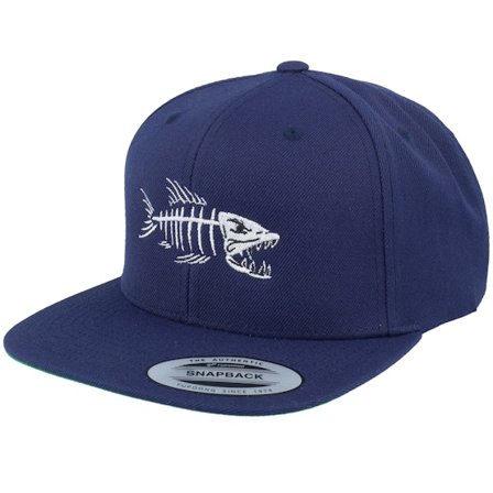Skillfish - Blau snapback Cap - Fish Bones Navy Snapback @ Hatstore