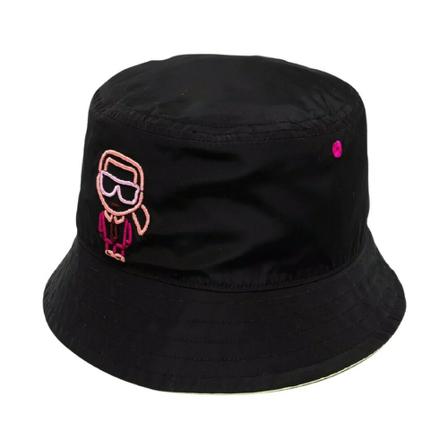 Karl Lagerfeld, Bucket Hat Zwart, Dames, Maat:ONE Size,Katoen