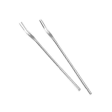 Jinyi Mindre Stål Fruktgafler Kakegafler Dessertgafler Salatgafler For Appetittvekkere Desserter 2 stk, Sølv DEJ