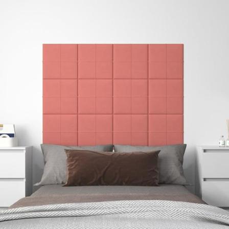Vidaxl Väggpaneler 12 St Rosa 30x30 Cm Sammet 1,08 M² Rosa