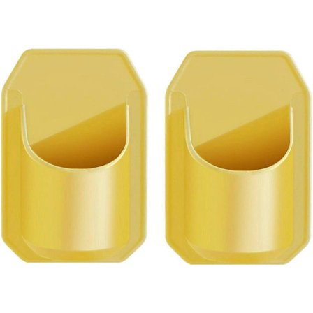 2 stk. Brusevæg Drikkevare Vin Drikkevareholder, Væghylde Bruse Drikkevareholder, Plast Badekar Kopholder til Flaske Øl Kaffe Gul