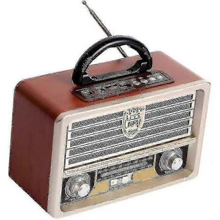 Retro Radio i Trä FM Radio CD-spelare - Med Gammaldags Stil Stark Bas Mini Audio Utomhus Hög Volym för Vintage Underhållning