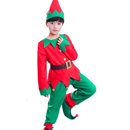 Jultomtekostym för vuxna barn Cosplayoutfitkläder Boys 4-6 Years Boys 10-12 Years