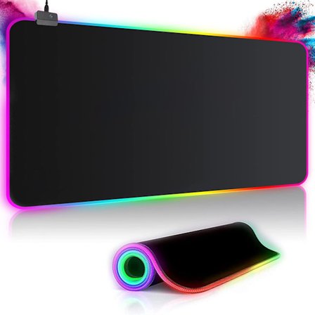 XXL RGB Gaming Musmatta (800 x 300 mm), 7 LED-ljuseffekter,