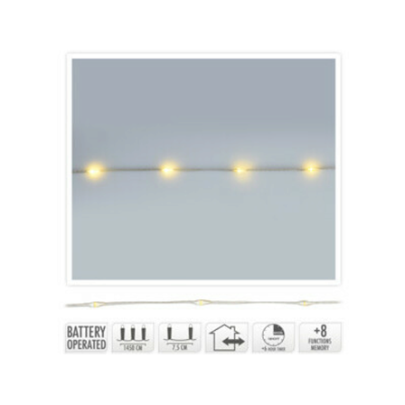 KI Ledlys Wire 192 Lys 0,5M Batteri Varmhvit