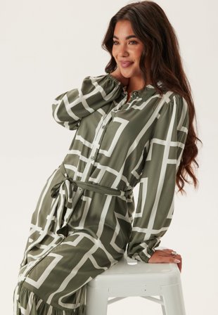 Happy Holly-Viscose Long Sleeve Dress-48/50