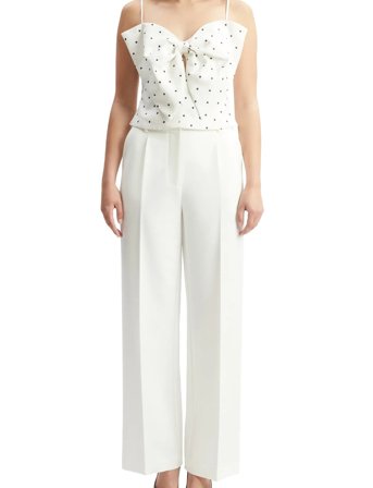 Bardot Vieda Linen Bow Front Top - White - 34