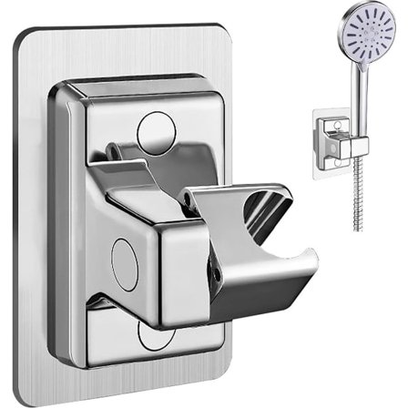 Dusjhodeholder 360° justerbar Sterk pasta Hånddusjholder Dusjbrakett Vanntett Ingen boring Fuktbestandig Selvklebende Roterbar