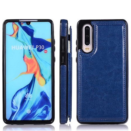 Huawei P30 - Stilsäkert Smart Skal med Kortfack