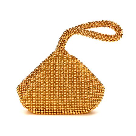 (Gull) Dame Clutches og Clutches, Chic Mini Perle Kveld Ba