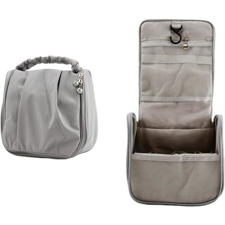 Lille hængende rejse-toilet taske Sky Makeup Taske Kosmetik Organizer Bærbar Vandtæt til Kvinder og Piger (Grå)