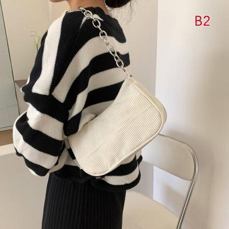 2023 Mote håndvesker for kvinner Corduroy underarmsveske Casual Wome B2
