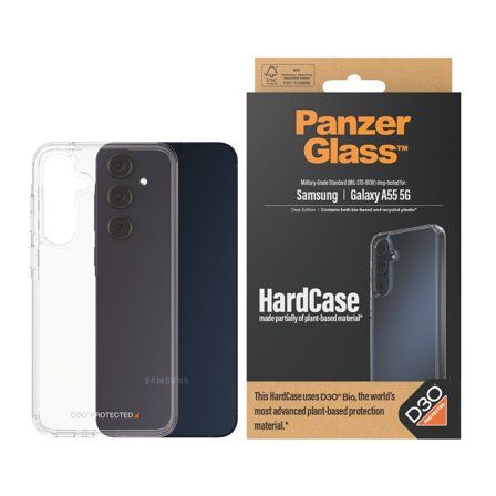 Panzer Transparent w. D3O Samsung Galaxy A55 5G HardCase PanzerGlass - High quality tempered glass screen protector