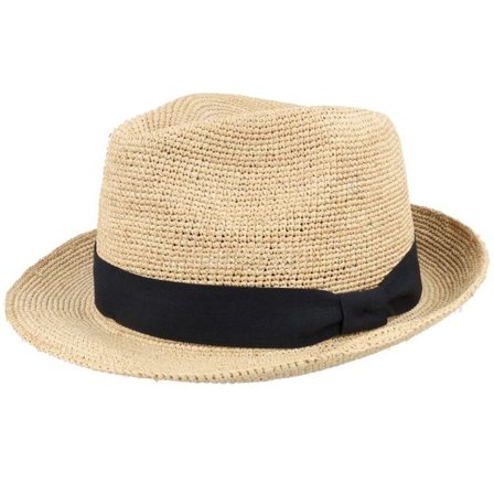 CTH Ericson - Beige straw Hatt - Sam Raffia Trilby Natural Straw Hat @ Hatstore