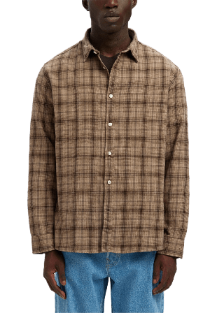 Selected Homme SLHREGNOAH Skjorta Skjortor Herr Brun M