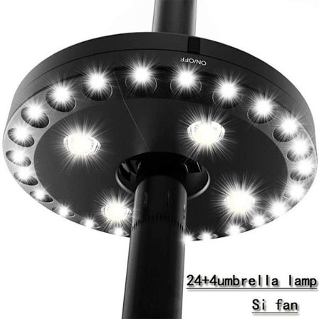 Parasol Lys 3 Lysstyrketilstande Ledningsfri 28 LED Lys - 4 x AA Batteridrevet, Parasolstanglys til Parasol, Campingtelte o