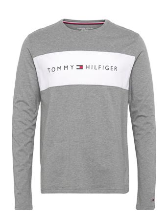 Cn Ls Tee Logo Flag Underwear Night & Loungewear Pyjama Tops Grå Tommy Hilfiger