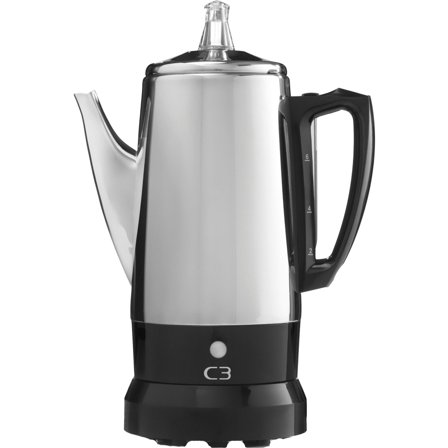 C3 Perkulator Classic Trådløs Rustfritt Stål 6 Kopper - Kjøp kaffemaskin hos Bakeren og Kokken' - 'Rustfri blank stål
