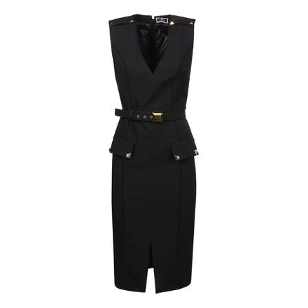 Elisabetta Franchi, Sleeveless midi dress Zwart, Dames, Maat:M