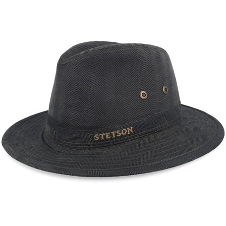 Stetson - Groen traveler Hoed - Herringbone Dark Olive Herringbone Traveller @ Hatstore