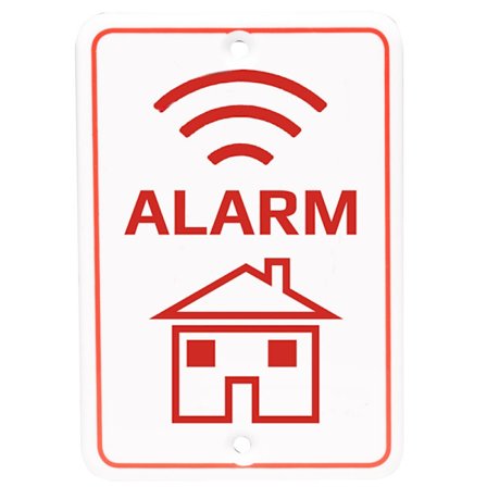 Alarmskilt til at sætte på væggen