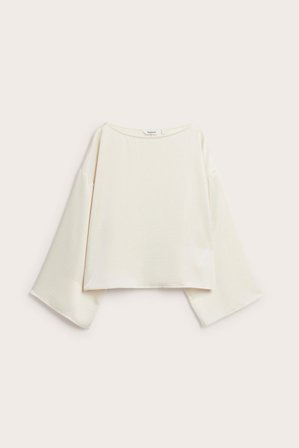 Kappahl | Satengbluse med vide ermer Offwhite L | Offwhite