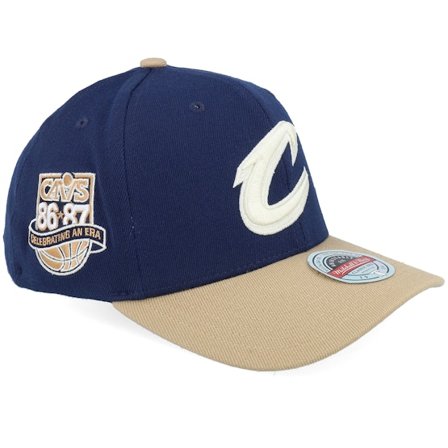 Mitchell & Ness - Cleveland Cavaliers Sand Storm Navy/Sand A-Frame Adjustable Adjustable Blue Cap - NBA @ Hatstore