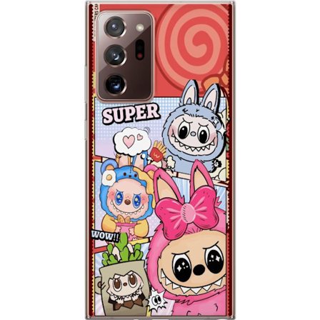 Kompatibelt Mobildeksel til Samsung Galaxy Note20 Ultra Pop Mart Labubu Monstrene fargerik collageillustrasjon kawaii design med søte karakterer saml
