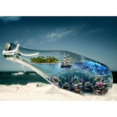 Diamantmaleri Firkantede Perler 50x70 cm 5D DIY Flaskestolpe Ske