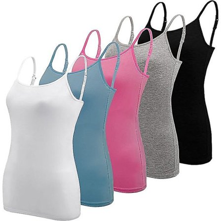5 stk Basic Camisole Justerbar Camisole Spaghettirem Tanktop Til Kvinder Og Piger (stor
