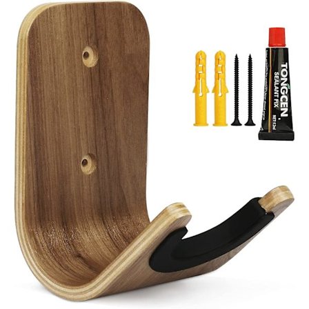 2023 Guitar Wall Mount, Wooden Guitar Hook Holder With Screws And Adhesive For Ukulele, Bass, Acoustic And Electric Guitar, Guitar