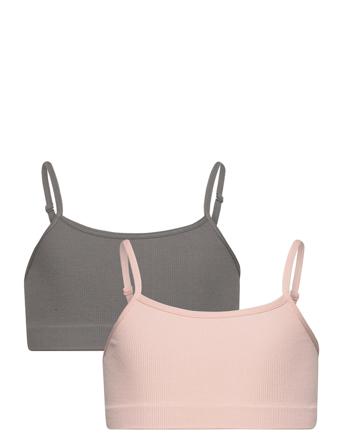 Top Seamless Rib 2 Pack Pink Lindex