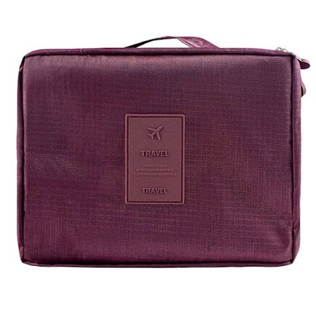 Söt Vinröd Resenecessär: Organisera Toalettartiklar & Smink