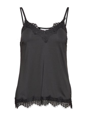 Strap Top W. Lace Black Coster Copenhagen