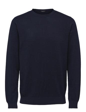 Slhberg Crew Neck Noos Tops Knitwear Round Necks Navy Selected Homme