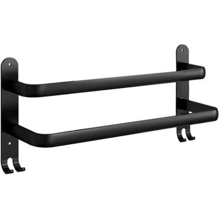 Svart, 40 cm - Handduksställ Badrum Handduksstänger 2-vånings Väggmonterad T