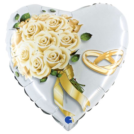 Sydänilmapallo Ruusukimppu