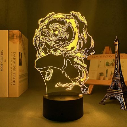 Demon Slayer Lampa Kyojuro Rengoku Anime 3D Nattlampa För B